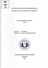 Analisis Spasial Kasus Gizi Buruk Balita di Kepulauan Nusa Tenggara Tahun 2013