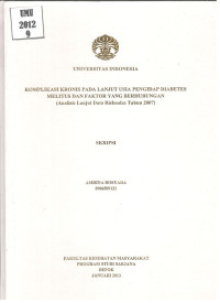 Image of Komplikasi Kronis Pada Lanjut Usia Pengidap Diabetes Melitus dan faktor yang berhubungan: Analisis Lanjut Data Riskesdas Tahun 2007
