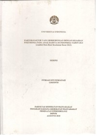 Faktor-Faktor Yang Berhubungan dengan Kejadian Pneumonia pada Anak Baduta di Indonesia Tahun 2013