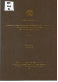 Hubungan Kejadian Diabetes Melitus dengan Kanker Payudara pada Perempuan di Indonesia Tahun 2013 (Analisis Data Riskesdas 2013)