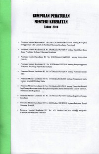 Image of Kumpulan Peraturan Menteri Kesehatan Tahun 2010