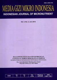 Image of Status gizi ibu menyusui dan kadar iodium dalam air susu ibu di daerah dengan nilai eksresi iodium urin tinggi