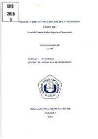 Image of Kejadian Pneumonia pada Balita di Indonesia Tahun 2013 (Analisis Faktor Risiko Kejadian Pneumonia)