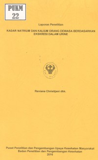 Image of Kadar Natrium dan Kalium Orang Dewasa Berdasarkan Ekskresi dalam Urine
