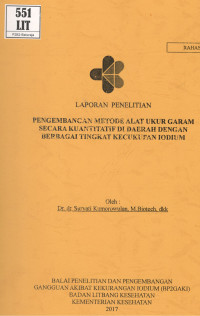 Image of Pengembangan Metode Alat Ukur Garam Secara Kuantitatif di Daerah dengan Berbagai Tingkat Kecukupan Iodium.