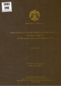 Pertumbuhan Usia Dini Menentukan Pertumbuhan Usia Pra-Pubertas (Studi Longitudinal IFLS 1993-1997-2000). (Disertasi)