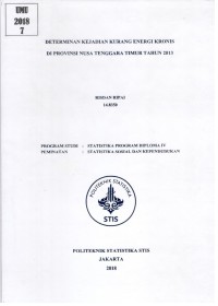 Image of Determinan Kejadian Kurang Energi Kronis di Provinsi Nusa Tenggara Timur Tahun 2013 (Skripsi)