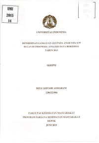 Image of Determinan Gangguan Gizi pada Anak Usia 0-59 Bulan di Indonesia (Analisis Lanjut Riskesdas 2013)