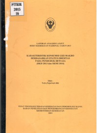 Image of Karakteristik Konsumsi Gizi Makro Berdasarkan Status Obesitas pada Penduduk Dewasa (RKD 2013 dan SKMI 2014) (Laporan Analisis Lanjut Riset Kesehatan Nasional Tahun 2015)