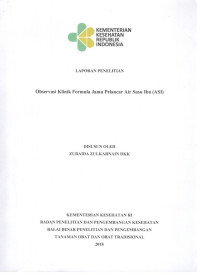 Image of Laporan Penelitian Observasi Klinik Formula Jamu Pelancar Air Susu Ibu (ASI)