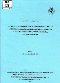 Image of Efektivitas penyebaran itik dalam pengendalian keong oncomelania hupensis lindoensis di daerah fokus schistosomiasis Napu, kabupaten Poso, Sulawesi Tengah