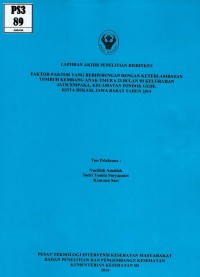 Image of Faktor-faktor yang berhubungan dengan keterlambatan tumbeuh kembang anak umur 6-22 bulan di kelurahan Jati cempaka, pondok Gede-Bekasi Barat (risbinkes)