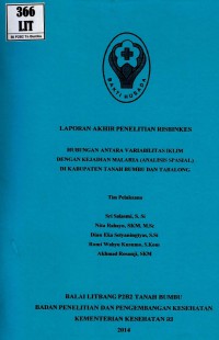 Image of Hubungan antara variabilitas iklim dengan kejadian malaria (analisis spasial) di kabupaten Tanah Bumbu dan Tabalong (risbinkes)