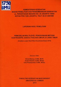 Pemodelan multilevel pepenggunaan metode kontrasepsi jangka panjang (MKJP) di Jawa Timur (analisis lanjut Riskesdas 2013)