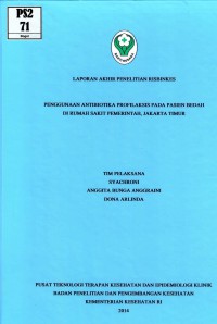 Image of Penggunaan antibiotika profilaksis pada pasien bedah di rumah sakit pemerintah, Jakarta Timur (risbinkes)