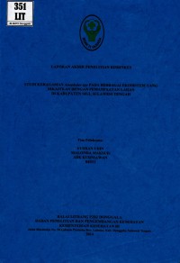 Studi keragaman ANopheless spp pada berbagai ekosistem yang dikaitkan pemanfaatan lahan di kabupaten Sigi, Sulawesi Tengah (risbinkes)