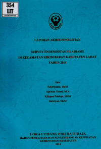 Image of Survey endemisitas filariasis di kecamatan Kikim Barat tahun 2014