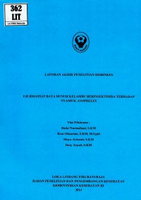 Image of Uji bioassay daya bunuh kelambu berinsektisida terhadap nyamuk Anopheles (risbinkes)