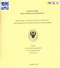 Image of Kadar P selectin ADAMTS13 dan faktor von willebrand pada gangguan hemostasis penderita leptospirosis dengan pendarahan