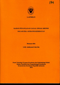 Image of Kajian penanganan gagal ginjal kronis dalam asuransi kesehatan