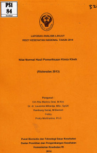 Image of Nilai Normal Hasil Pemeriksaaan Kimia Klinik (Laporan Analisis Lanjut Riskesnas 2014)